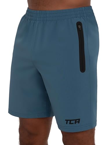 TCA Elite Running Shorts Men - Gym Shorts Men - Mens Short with Zip Pockets - Sports Short Mens with Zipped Phone Pocket - Asphalt, S