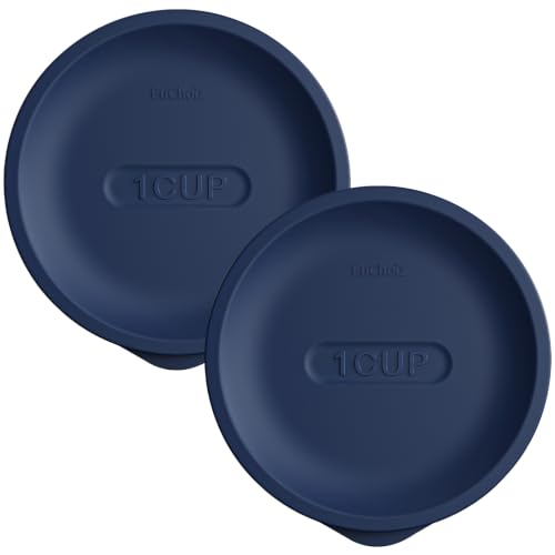 Replacement Lids for Pyrex 7202-PC 1 Cup, Silicone Round Storage Cover Lid for Anchor Hocking Glass Bowl 2 Pack Dark Blue - image 1
