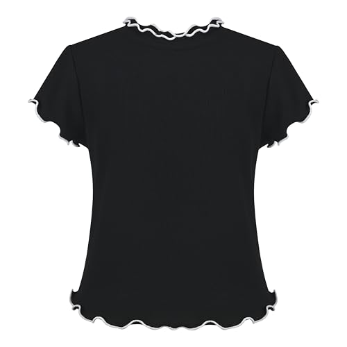 Sunny Fashion Girls Short Sleeve Tee T-Shirt Butterfly Sleeve Cotton Casual2