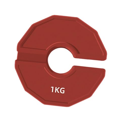 Hellery Placa de Peso fraccional de Goma Suministros de Gimnasio Cambio Adicional Placa de Peso para Micro Carga, Rojo, 1 Kg