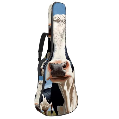 Housse de guitare acoustique 40 pouces imperméable motif vache multicolore