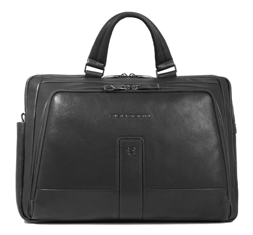 Piquadro Black Leather Business And Laptop Men's Bags