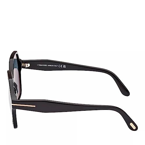 Tom Ford Sunglasses FT 1032 Romy 01A Shiny Black, t Logo, Eco/Blue Lenses4