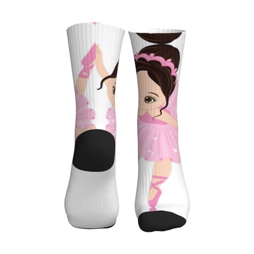 Little Ballerina Dancing Girl Crew Socks Moisture Wicking Sport Socks Breathable Training Athletic Socks Unisex2