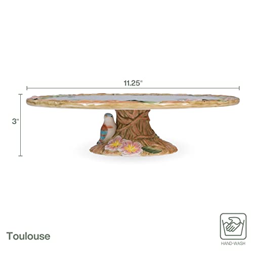 Fitz-and-Floyd-Toulouse-Footed-Cakeplate-Serve-Platter-1125-Inch-Blue Fitz and Floyd Toulouse Footed Cakeplate Serve Platter 1125 Inch Blue
