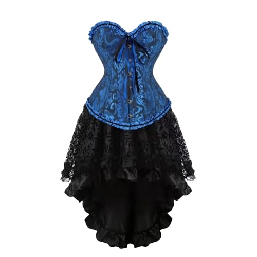 Corset fleurs et jupe en dentelle au style gothique chic