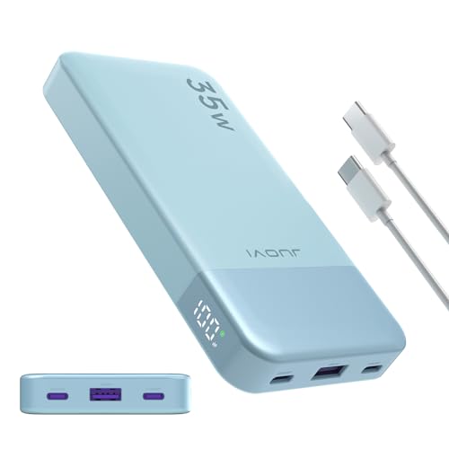 Power Bank 10000mAh, 35W Batería Externa Carga Rápida, JUOVI Cargador Portátil PD 3.0 y QC 4.0,...