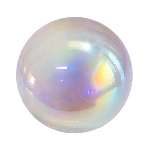 Image of Certified Angel Aura Quartz Crystal Ball for Meditation - Premium Crystal Vastu Items for Home and Feng Shui Items for Good Luck - Ideal for Pooja Supplies and Spiritual Practices (1.5 inch Inch)