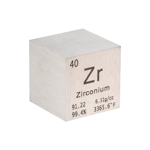 Image of PATIKIL 1 Inch Zirconium Cube Metal Element High Density Block Pure Periodic Magnesium Block for Element Collections Teacher Lab Scientific Experiment, 25.4 mm