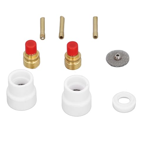 Marhynchus Kit de Lentes de Gas TIG, Juego de 12 Accesorios de Soldadura con Boquillas de Cerámica y Estuches de Almacenamiento para Antorchas WP 9 20 25, Fácil Instalación y Aplicación Versátil