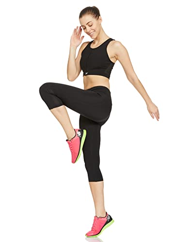 Image of Reebok Women's Polyester Blend Solid Fitted Crop Non-Padded Bra