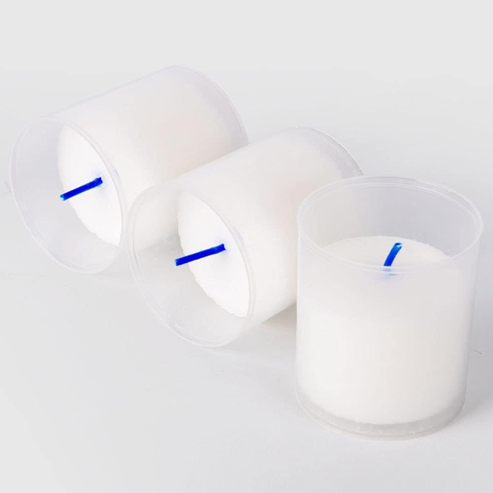 La Briantina Set of 3 Votive Cemetery Wax Moccoli White 6xø5,2 cm, 3 Pieces, Duration 20 Hours