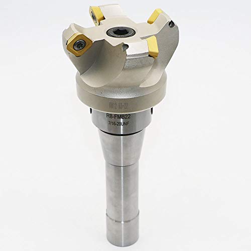 Image of 2.5 Inch Face Milling Cutter Holder KM12 63MM CNC end Milling Cutter + R8-FMB22 Shank Face Shell Mill Arbor + 4pcs SEHT1204 Carbide Inserts + 8mm Hexagon Wrench + T20 Wrench CNC Machine Tools