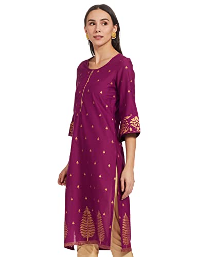 Image of Rangriti Blue Straight Kurta for Women