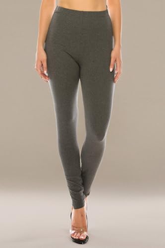 Image of Leggings Depot Women's High Waist Leggings Soft 1 inch Waistband Solid Pants - Regular, Plus, 1X3X, 3X5X