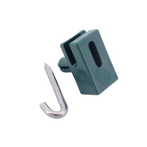 Spanndrahthalter mit Edelstahl Hakennagel moosgrün Drahthalter (100)