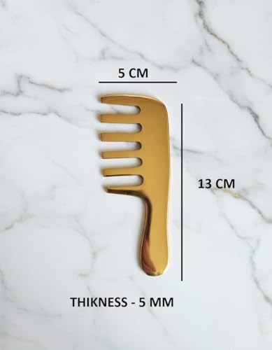 Image of WITSOUL Kansa Comb Massage Tool - kansa Comb for Hair Fall /Growth /blood Circulation & Stress Relief Best for Head Massage (Handle Comb)