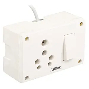 Palfrey Electric Extension Board - Single 16A with Switch and Heavy Duty 20 Meter Wire (2200W) (White)
