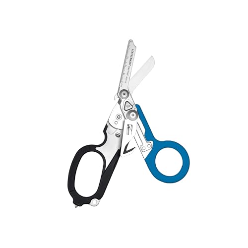Leatherman Raptor Rescue - Notfall Klappschere mit Gurtschneider & Glasbrecher - Für Profis Sanitäter Feuerwehr - Schwarz/Blau mit Utility Holster