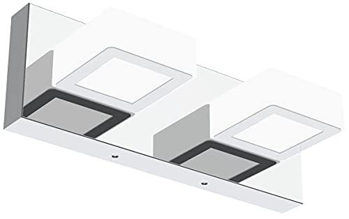 Image of Ralbay Modern LED Vanity Light 2 Light Acrylic Stainless Steel for Bathroom Vanity Lighting Fixtures Cool White 6000K