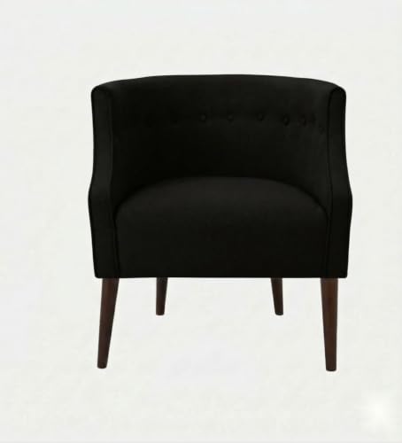Image of Velum 3 Seater Sofa for Living Room & Office | Premium Fabric Upholstery | Solid Wood Frame | Comfortable Seating | 3 Years Warranty (Black, Chair)