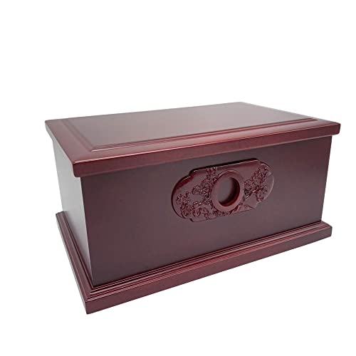 Fararoad Wooden Urn Box for Human Adult, Professional Urns Ashes Cremation Funeral Box, Burial-Cremation (MDF, 11.8 X 7.8 5.9 inch), Capacity 260 cu.in.?Cherry? (FD-000007)