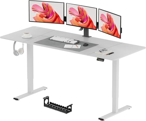 SANODESK 200 x 80 cm Escritorio Elevable Eléctrico Mesa Elevable Escritorio Regulable en Altura Eléctrico/Standing Desk con Tablero Telescópico Bidireccional con Función de Memoria - Blanco