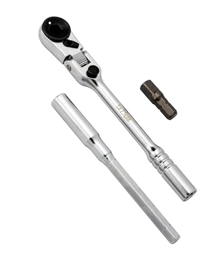 LABEAR 1/4" T-Handle Locking Flex Head Ratchet Set, 3-Piece