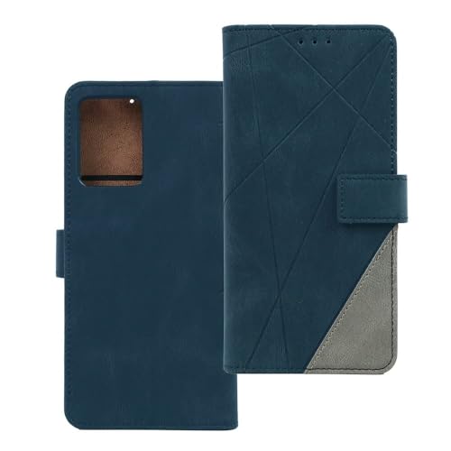 Image of amazon basics Redmi Note 14 Pro Plus 5G Flip Cover | Card Pockets Wallet & Stand | Flip Cover for Redmi Note 14 Pro Plus 5G (Blue with Grey)