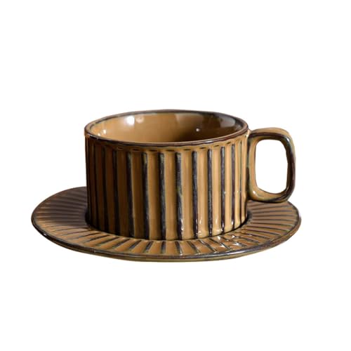 Tasse à café et soucoupe en céramique chic, l'idée cadeau rétro pour la maison