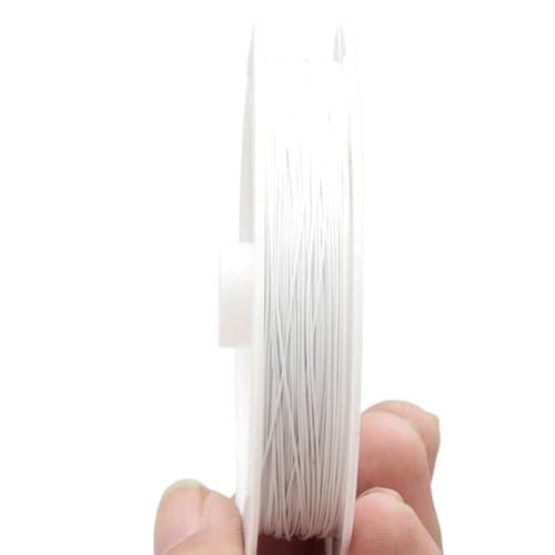Cavo Acciaio 1 rotolo di filo for perline in acciaio inossidabile argento/oro 0,3,38,45,5,6,7,8 mm spessore corda avvolgente for fatta a mano(White,0.6mm 25 meters)