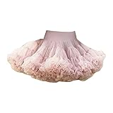 Girls Rainbow Tutu Ballet Layer Tulle Dance Dress Fashion Tutu Princess Layered Tulle Skirt Sequin Clothes (Rose Gold, 12-24 Months)