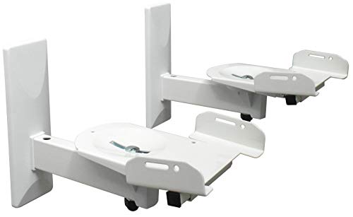 Drall 2 Soportes de Pared para Altavoces - Capacidad de Carga de hasta 12 kg - Soporte de Altavoz para Altavoces de Audio - Giratorio basculante - Soporte de Pared Ajustable Blanco Modelo: BH5W