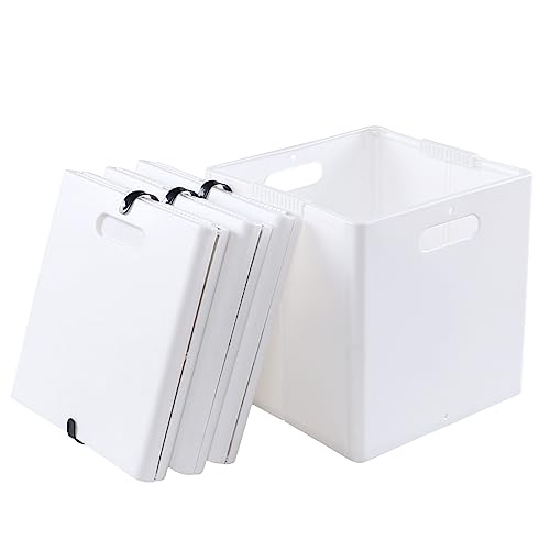 Panier de rangement plastique blanc lot de 6 bac de tri pour meuble et etagere - 8