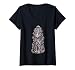 Women's Psychedelic Mushroom Cat Glitch Surreal Graphic Design V-Neck T-Shirt