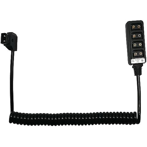 AndyCine D-Tap Male to 4-Port D-Tap Female Coiled Splitter Cable Cover