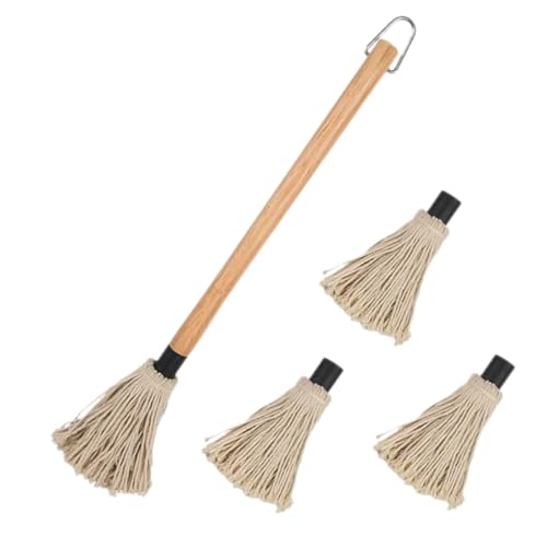 NULYLU 1 Set Basting Mop Brush with Wooden Handle Multi Use Oil Brush for Grilling Baking and Marinading Essential Barbecue Accessories for Delicious Cooking