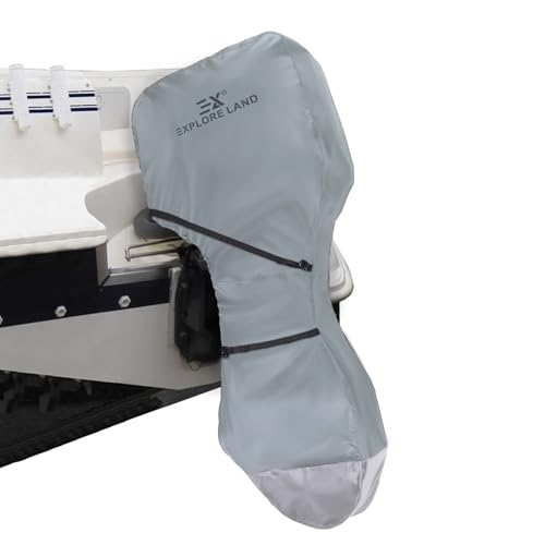 Explore Land Fade Resistant Full Outboard Motor Cover - Waterproof Upgraded Strong 600D Heavy Duty...