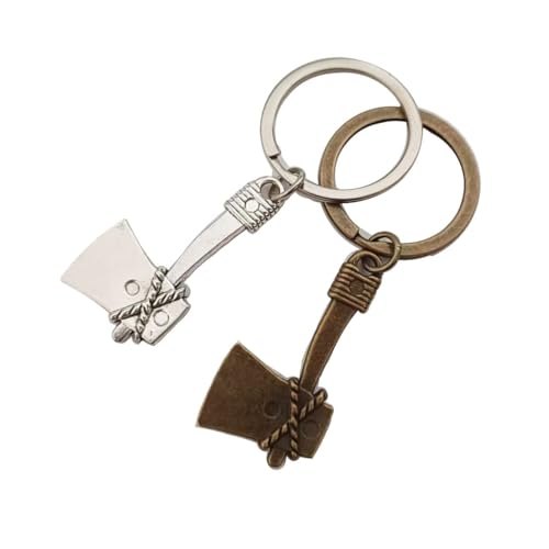 weilove 2 portachiavi con ascia e ascia, Bronzo antico., 41x21mm