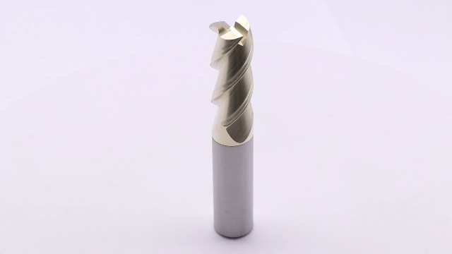 Image of 1 /2 inch 3 Flute 45 Solid Carbide Square End Mill for Aluminum, ZrN Coated | 45 Helix, 1 /2 inch Cutting Dia, 1 /2 inch Shank Dia, 1-1 /4 inch Length of Cut, 3 inch Overall Length, for Milling Aluminum and Copper