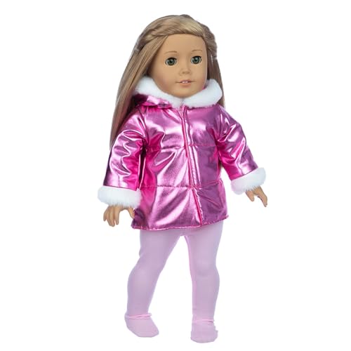 NIXNUT Vêtements de Poupée Tenue d'hiver Manteau Long Pantalons pour Poupée American Girl 18 Pouces