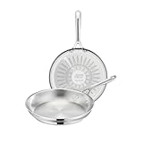 Tefal Jamie Oliver - Set de 2 Sartenes 24/28 cm, Apto inducción, sin revestimiento antiadherente, Thermo-Fusion, apto lavavajillas y horno, acero inoxidable