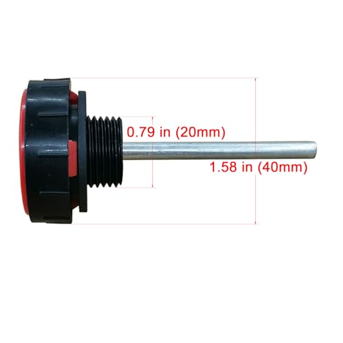 Image of Hydraulic Fluid Reservoir Air Breather with Dipstick | Dump Cap Breather Replacement for Automotive Hydraulic Systems | Red Dehumidifier Cap(∅0.79inches)