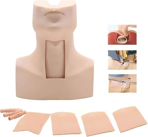 EPKFHNFX Tracheotomy Care Training Manikin PVC Tracheostomy Simulator Model - Adult Medical Training Manikin for Science Lab Study Practice
