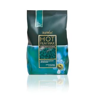 Italwax Azulene Hard Wax Beads – 1Kg (2.2 lbs) – Strip-Free, Unscented Hair Removal Wax, Gentle on All Skin Types, Ideal for Bikini Line & Underarms, Professional & Home Use