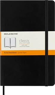 Moleskine notatnik, Large, A5, w linie, miękka okładka, czarny
