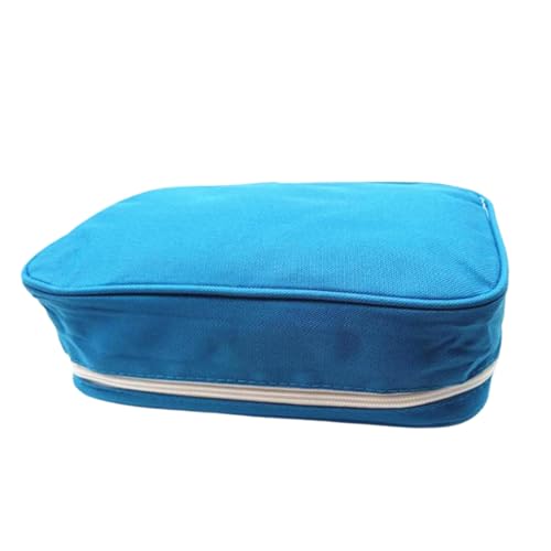 Image of Red First Aid Bag Empty Travel Rescue Pouch First Responder Storage Medicine Emergency Bag for Car Home Office Kitchen Sport Outdoors (Blue with Handle)