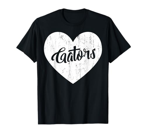 Gators School Sports Fan Team Spirit Mascot Heart Gift T-Shirt