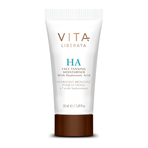 VITA LIBERATA Face Tanning Moisturizer with Hyaluronic Acid - Nourishing, Ultra Hydrating Moisturizer, For a Sun-Kissed, Radiant Glow, Customizable Tan, Fades Evenly, 50ml / 1.69 fl oz