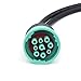 Exctool J1939 Splitter 9 Pin Green Type 2 Male Plug to Female and 16 Pin OBD2 Y Cable Adapter Converter for Commercial Truck Fleet ELD GPS Tracker